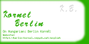 kornel berlin business card